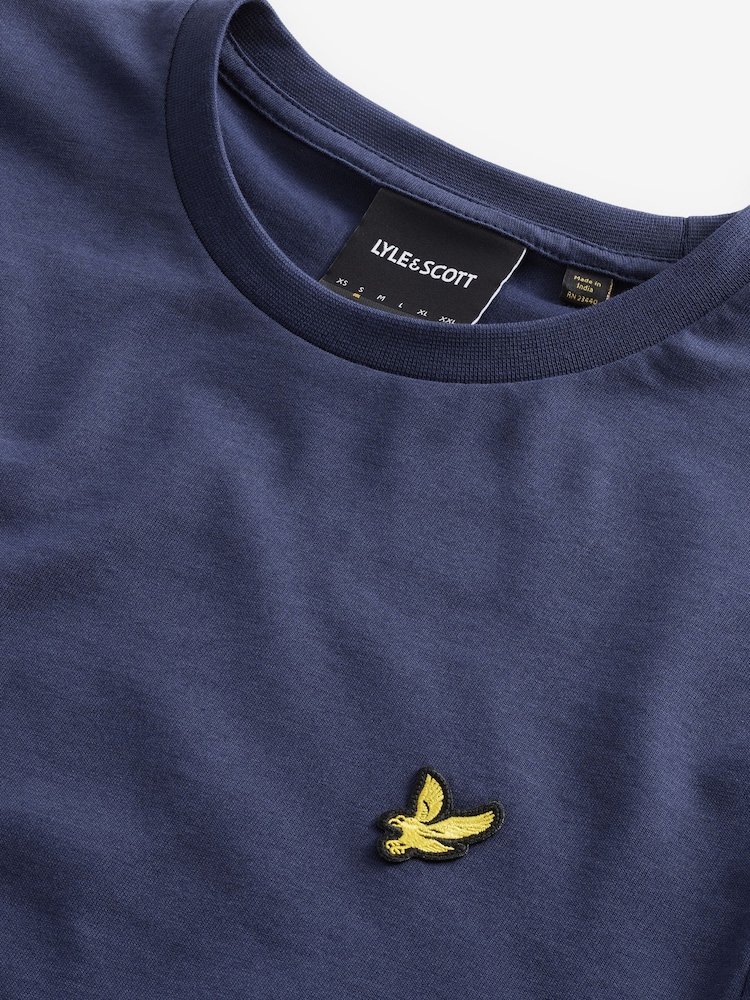 Lyle & Scott Dark Navy Cotton Long Sleeve T-Shirt - Image 5 of 6