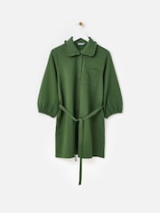 Oliver Bonas Green Frill Collar Mini Shirt Dress - Image 3 of 8