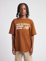 New Balance Brown Athletics Premium Logo T-Shirt - Image 1 of 9