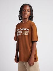 New Balance Brown Athletics Premium Logo T-Shirt - Image 2 of 9