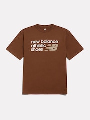 New Balance Brown Athletics Premium Logo T-Shirt - Image 7 of 9