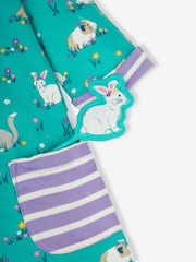 JoJo Maman Bébé Duck Egg Green Animal Friends Girls' A-Line Dress - Image 4 of 4
