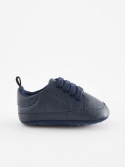 Navy Blue Lace-Up Baby Trainers (0-24mths) - Image 2 of 4