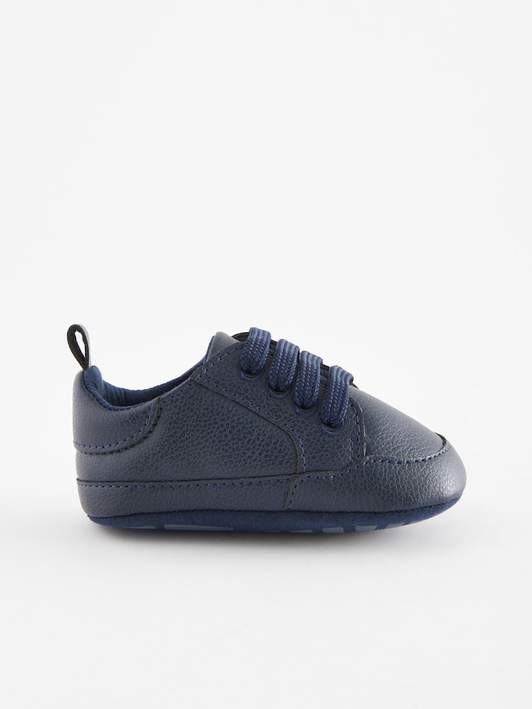 Navy Blue Lace-Up Baby Trainers (0-24mths) - Image 2 of 4