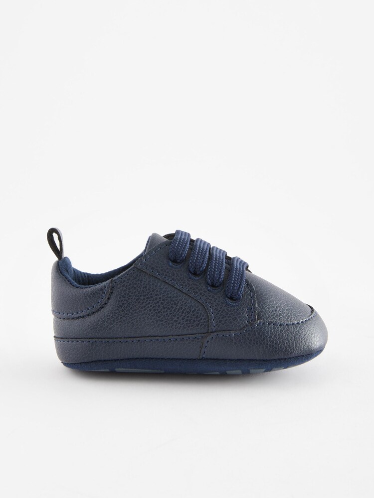 Navy Blue Lace-Up Baby Trainers (0-24mths) - Image 2 of 4 Navy Blue Lace-Up Baby Trainers (0-24mths) - Image 2 of 4
