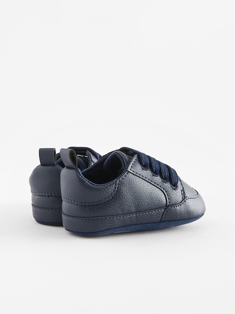 Navy Blue Lace-Up Baby Trainers (0-24mths) - Image 3 of 4