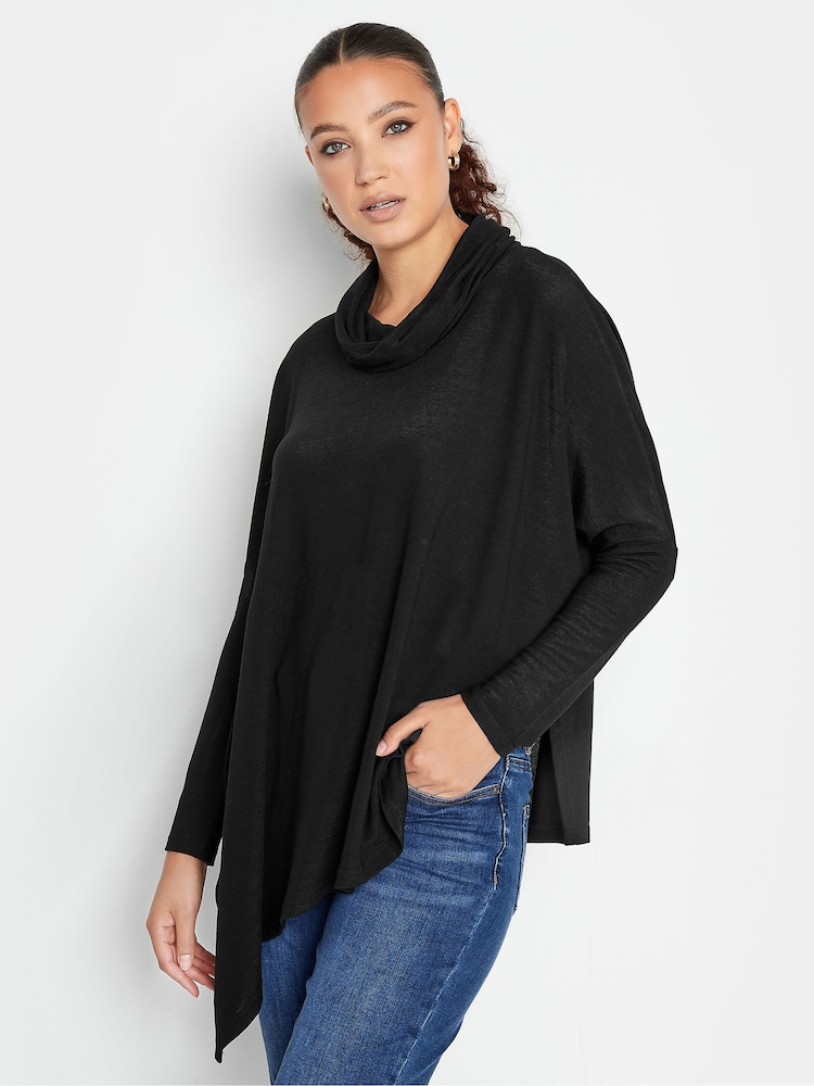 Long Tall Sally Black Hanky Hem Top - Image 1 of 4