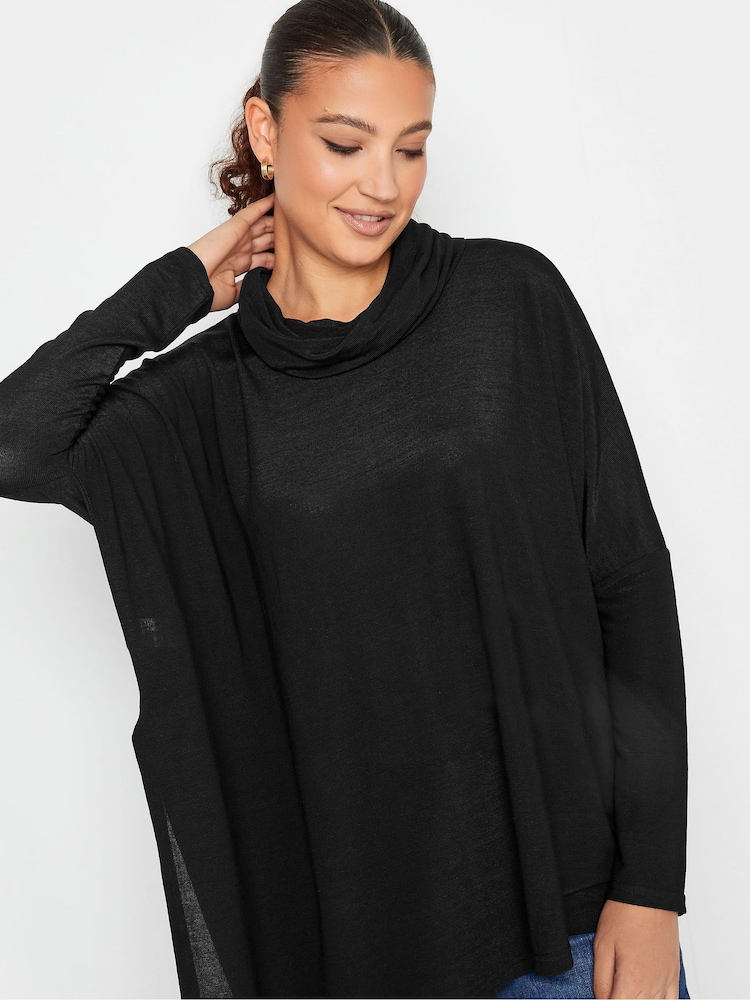 Long Tall Sally Black Hanky Hem Top - Image 4 of 4