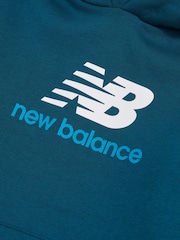 Sudadera con capucha, diseño cepillado en la parte trasera y logo apilado de New Balance - Imagen 3 de 3