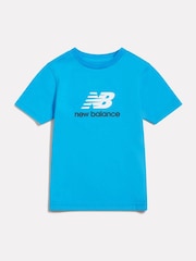 New Balance Blue Jersey Stacked Logo T-Shirt - Image 1 of 3