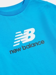 New Balance Blue Jersey Stacked Logo T-Shirt - Image 3 of 3