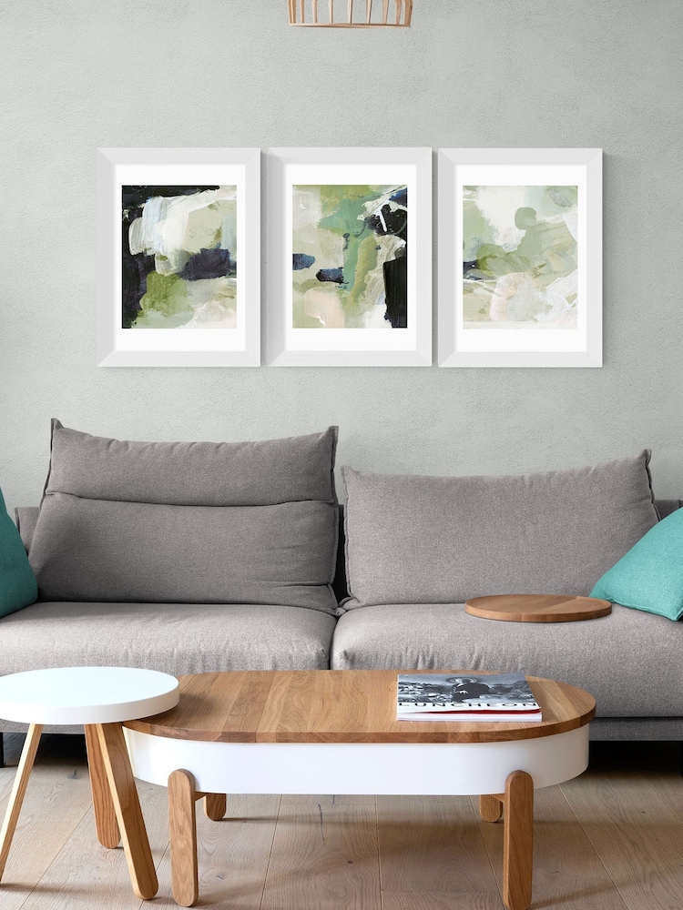 East End Prints Set of 3 Green Wall Prints Set by Dan Hobday - Image 1 of 2
