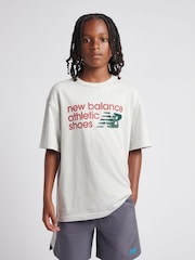 Gri - Tricou cu logo premium New Balance Athletics - Imaginea 1 din 9