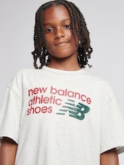 Gri - Tricou cu logo premium New Balance Athletics - Imaginea 4 din 9