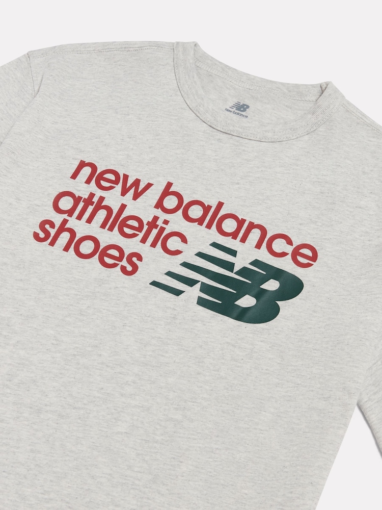 Gri - Tricou cu logo premium New Balance Athletics - Imaginea 9 din 9