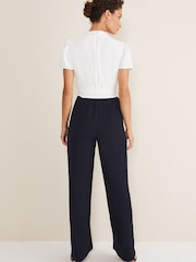 Phase Eight Blue/White Wide Leg Eloise Jumpsuit - Image 2 of 7