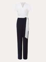 Phase Eight Blue/White Wide Leg Eloise Jumpsuit - Image 7 of 7
