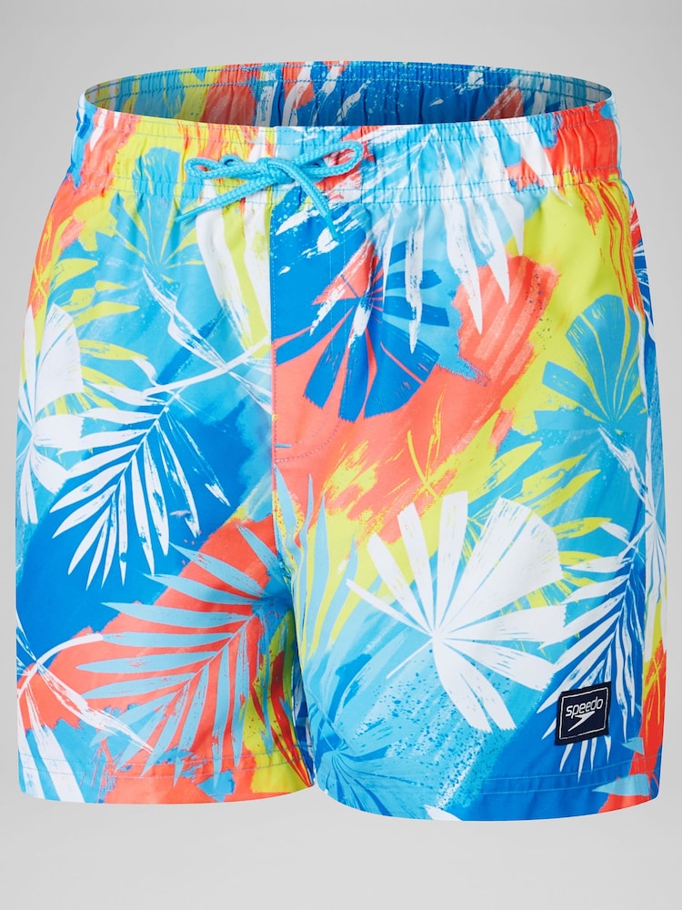 Speedo Blue Boys Digi Printed 13 Swim Shorts - Image 1 of 4