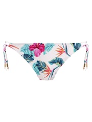 Freya Palm Paradise Tie Side White Bikini Bottoms - Image 4 of 4
