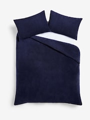 Navy Blue Soft Teddy Fleece Deep Fitted Sheet - Image 1 of 2