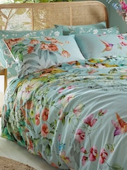 Graham & Brown Blue Ethereal Flora 100% Cotton Duvet Cover and Pillowcase Set - Image 2 of 5