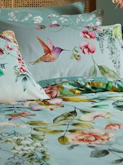 Graham & Brown Blue Ethereal Flora 100% Cotton Duvet Cover and Pillowcase Set - Image 3 of 5