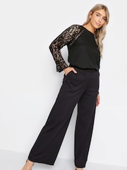 M&Co Black Lace Flute Sleeve Blouse - Image 2 of 3