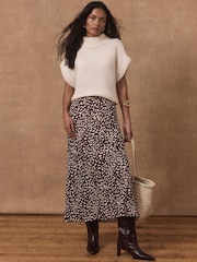 Mint Velvet Animal Print Satin Maxi Slip Skirt - Image 4 of 7