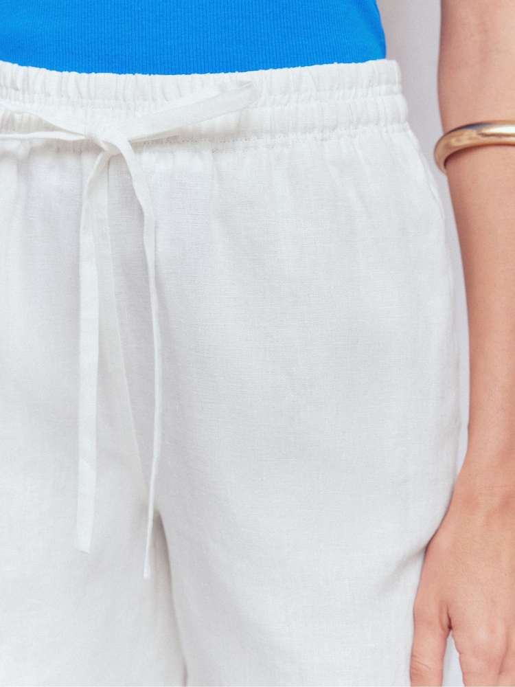 Boden White Islington Linen Shorts - Image 2 of 6