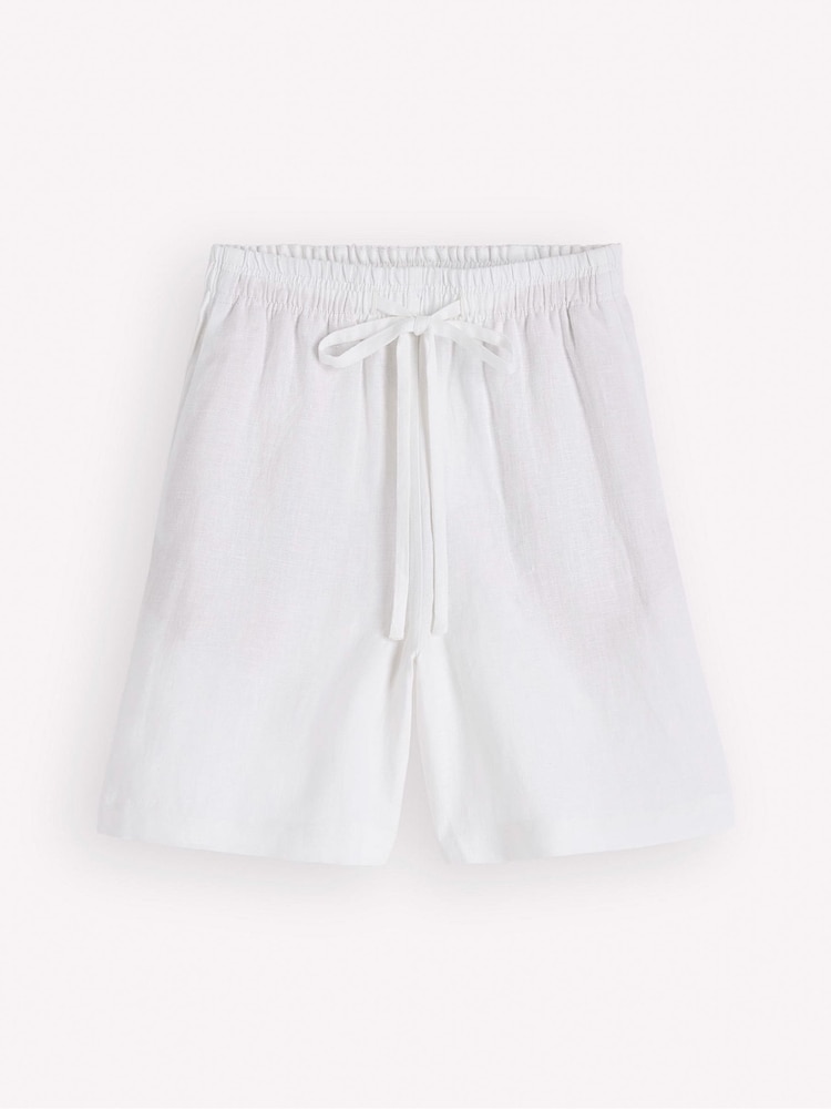 Boden White Islington Linen Shorts - Image 6 of 6