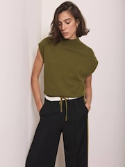 Mint Velvet Green Wool Blend Sleeveless Top - Image 1 of 8