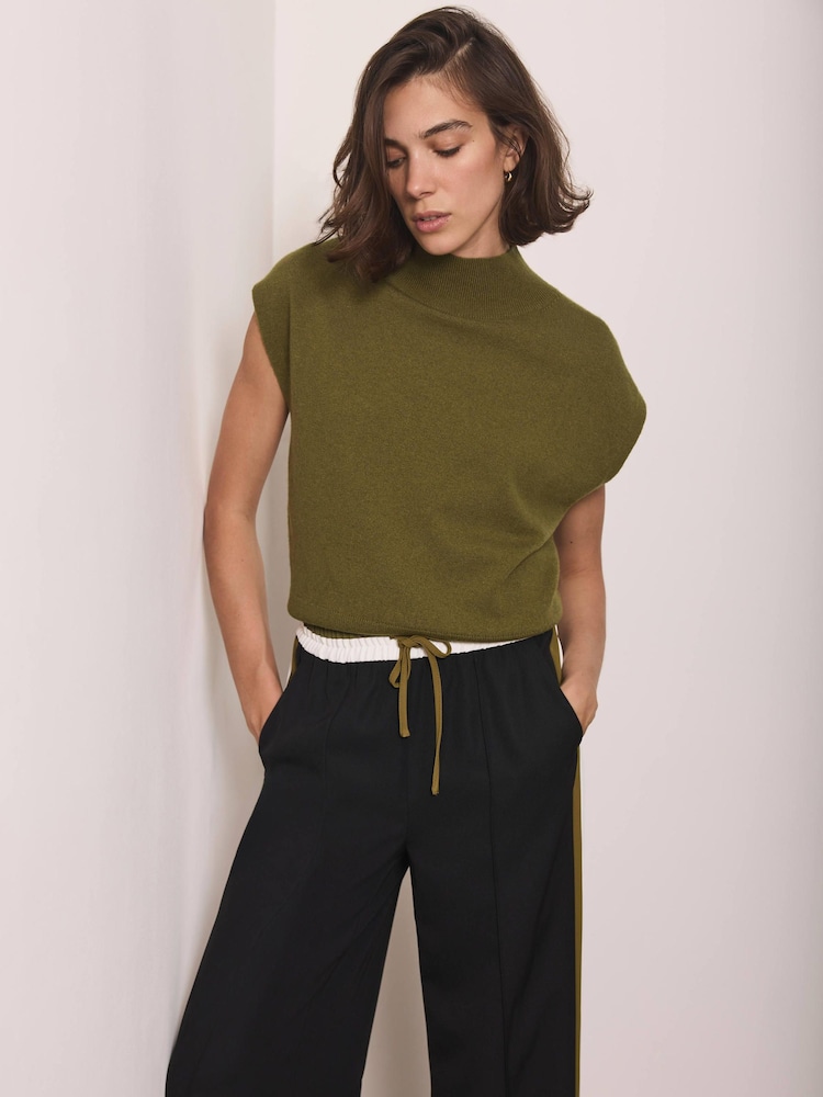 Mint Velvet Green Wool Blend Sleeveless Top - Image 1 of 8 Mint Velvet Green Wool Blend Sleeveless Top - Image 1 of 8