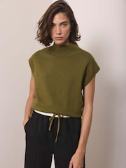 Mint Velvet Green Wool Blend Sleeveless Top - Image 2 of 8