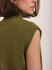 Mint Velvet Green Wool Blend Sleeveless Top - Image 4 of 8
