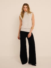 Mint Velvet Grey Shoulder Pad Sleeveless Knit Top - Image 5 of 7