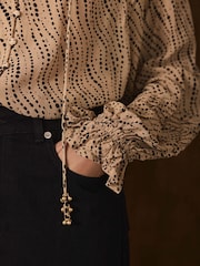 Mint Velvet Natural Graphic Print Blouse - Image 4 of 8