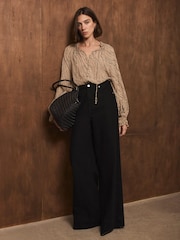 Mint Velvet Natural Graphic Print Blouse - Image 5 of 8