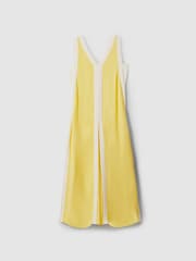 Reiss Yellow/Cream Rae Colourblock Maxi Dress - Image 2 of 6