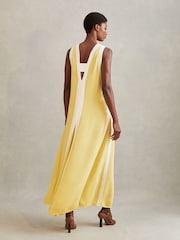 Reiss Yellow/Cream Rae Colourblock Maxi Dress - Image 5 of 6