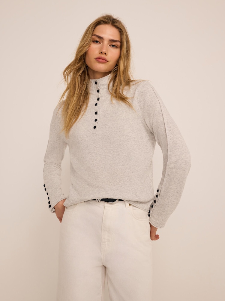 灰色 - Mint Velvet Funnel Neck Knit Top - 圖片 2/7