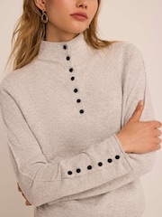 灰色 - Mint Velvet Funnel Neck Knit Top - 圖片 3/7