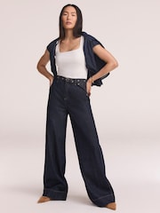 Mint Velvet Blue Clean Wide Jeans - Image 1 of 7