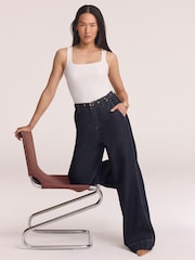 Mint Velvet Blue Clean Wide Jeans - Image 3 of 7