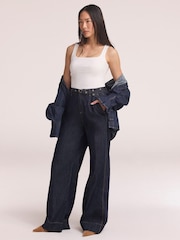 Mint Velvet Blue Clean Wide Jeans - Image 5 of 7