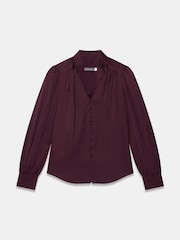 Mint Velvet Red Satin Long Sleeve Blouse - Image 7 of 8