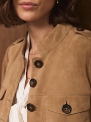 Mint Velvet Suede Military Jacket - Imagen 6 de 8