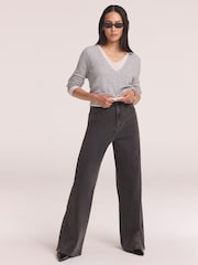 Mint Velvet Grey Seam Detail Wide Jeans - Image 2 of 8