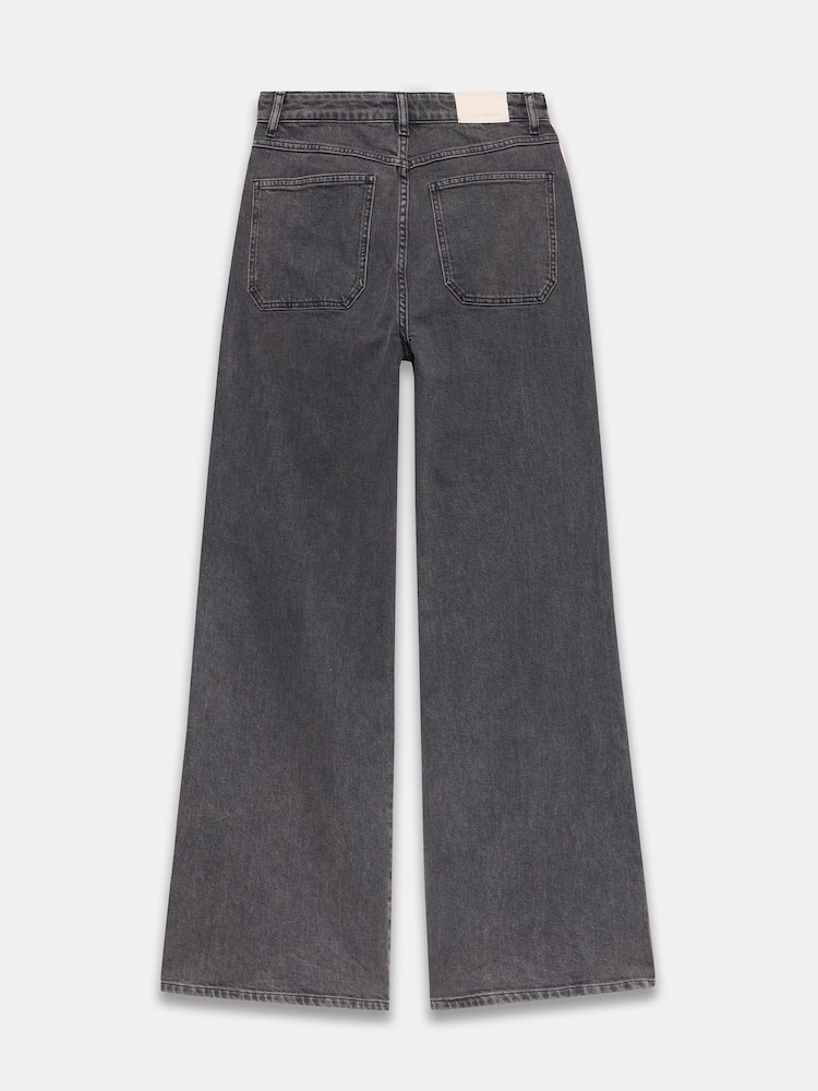 Mint Velvet Grey Seam Detail Wide Jeans - Image 8 of 8