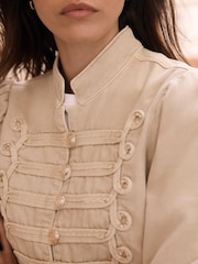 Mint Velvet Natural Denim Military Jacket - Image 3 of 7