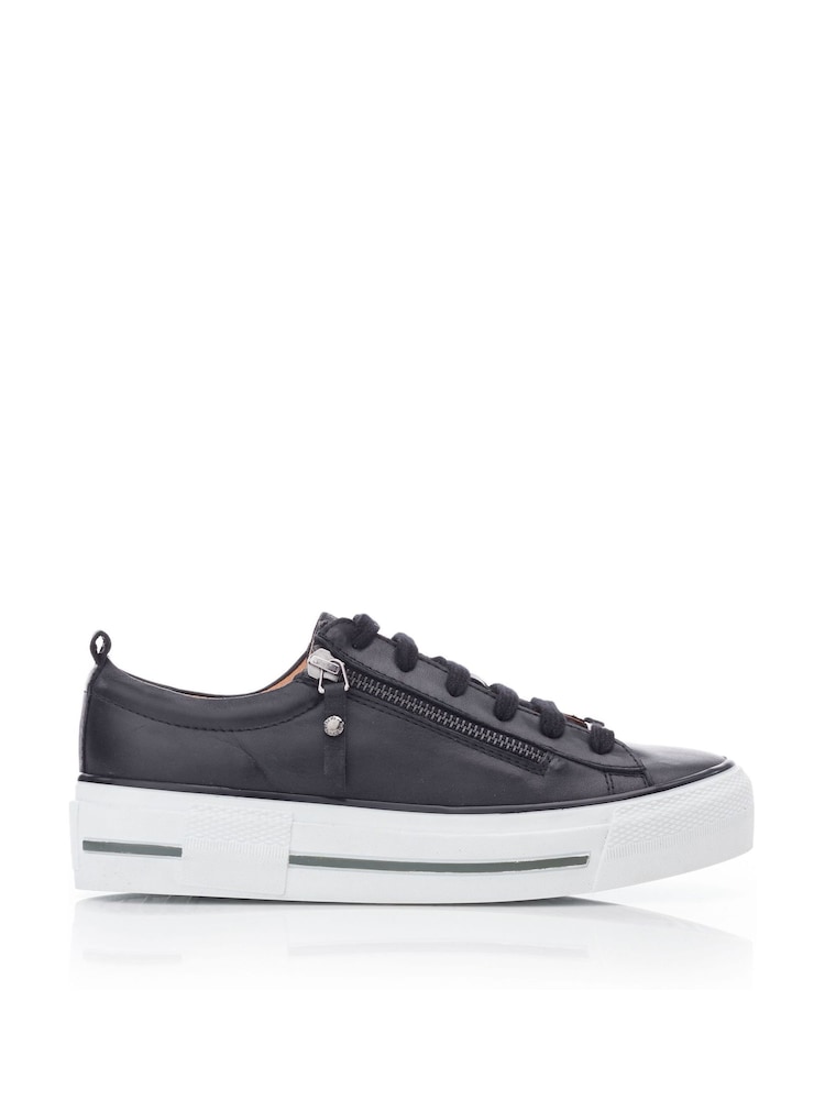 Negru - Pantofi sport masivi cu fermoar și talpă filiciană Moda in Pelle Dantelă - Image 2 of 4